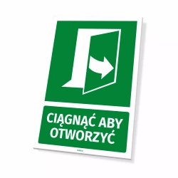 Tabliczka na drzwi: Ciągnąć aby otworzyć