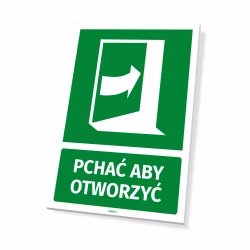 Tabliczka na drzwi: Pchać aby otworzyć