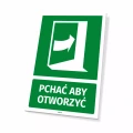 Tabliczka na drzwi: Pchać aby otworzyć
