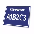 Tabliczka na kosz z kodem odpadu