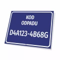 Tabliczka na kosz z kodem odpadu