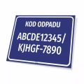 Tabliczka na kosz z kodem odpadu