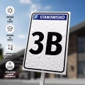 Tabliczka na parking - stanowisko z oznaczeniem, numerem