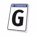 Tabliczka na parking - stanowisko z oznaczeniem, numerem