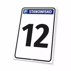 Tabliczka na parking - stanowisko z oznaczeniem, numerem