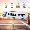Tabliczka na parking - z nazwą placówki, instytucji, firmy, 50x12 cm