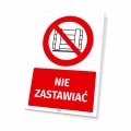 Tabliczka: Nie zastawiać