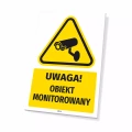 Tabliczka: Obiekt monitorowany ze znakiem kamery