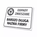 Tabliczka: oznaczenie na kosz - Odpady zmieszane, nazwa firmy
