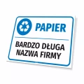 Tabliczka: oznaczenie na kosz - papier, nazwa firmy