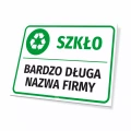 Tabliczka: oznaczenie na kosz - szkło, nazwa firmy