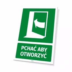 Tabliczka: Pchać aby otworzyć