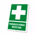 Tabliczka: pierwsza pomoc medyczna