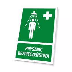 Tabliczka: prysznic bezpieczeństwa