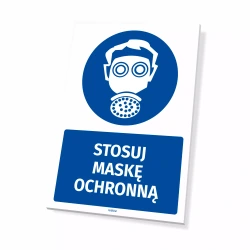 Tabliczka: Stosuj maskę ochronną