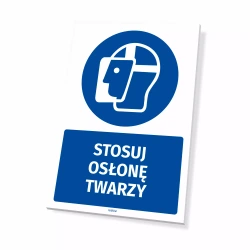 Tabliczka: Stosuj osłonę twarzy