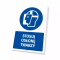 Tabliczka: Stosuj osłonę twarzy