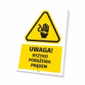 Tabliczka: Uwaga! Ryzyko porażenia prądem