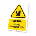 Tabliczka: Uwaga! Ryzyko zgniecenia stóp