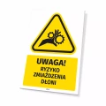 Tabliczka: Uwaga! Ryzyko zmiażdzenia dłoni
