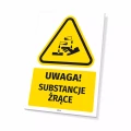 Tabliczka: Uwaga! Substancje żrące