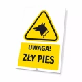 Tabliczka: Uwaga! Zły pies