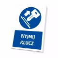 Tabliczka: Wyjmij klucz