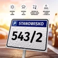 Tabliczka z oznaczeniem stanowiska parkingowego i symbolem P