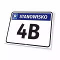 Tabliczka z oznaczeniem stanowiska parkingowego i symbolem P