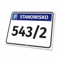 Tabliczka z oznaczeniem stanowiska parkingowego i symbolem P