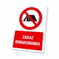 Tabliczka: Zakaz biwakowania
