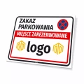 Tabliczka - zakaz parkowania z Twoim logo