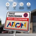 Tabliczka - zakaz parkowania z Twoim logo