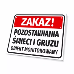 Tabliczka: zakaz pozostawiania śmieci i gruzu