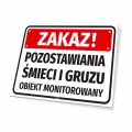 Tabliczka: zakaz pozostawiania śmieci i gruzu