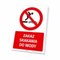 Tabliczka: Zakaz skakania do wody