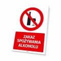 Tabliczka: Zakaz spożywania alkoholu