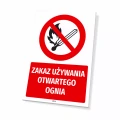 Tabliczka: Zakaz używania otwartego ognia