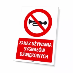 Tabliczka: Zakaz używania sygnałów dźwiękowych