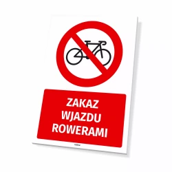 Tabliczka: Zakaz wjazdu rowerami