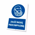 Tabliczka: Załóż maskę przeciwpyłową