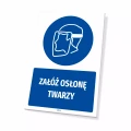 Tabliczka: Załóż osłonę twarzy